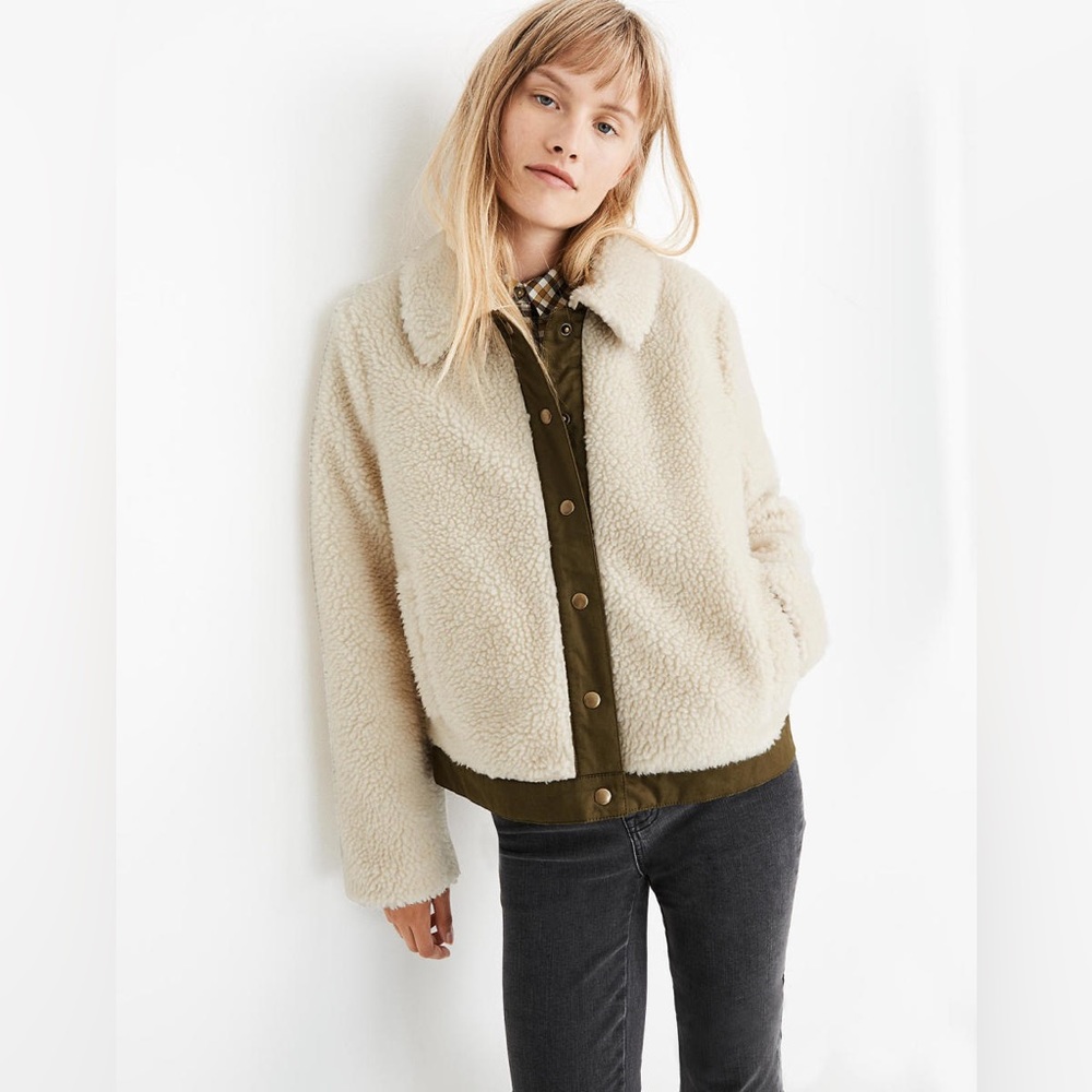 madewell portland sherpa jacket size small